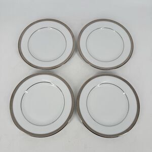 Set of 4 Charter Club Grand Buffet Platinum Rim Bread & Butter Plates 6 3/8”